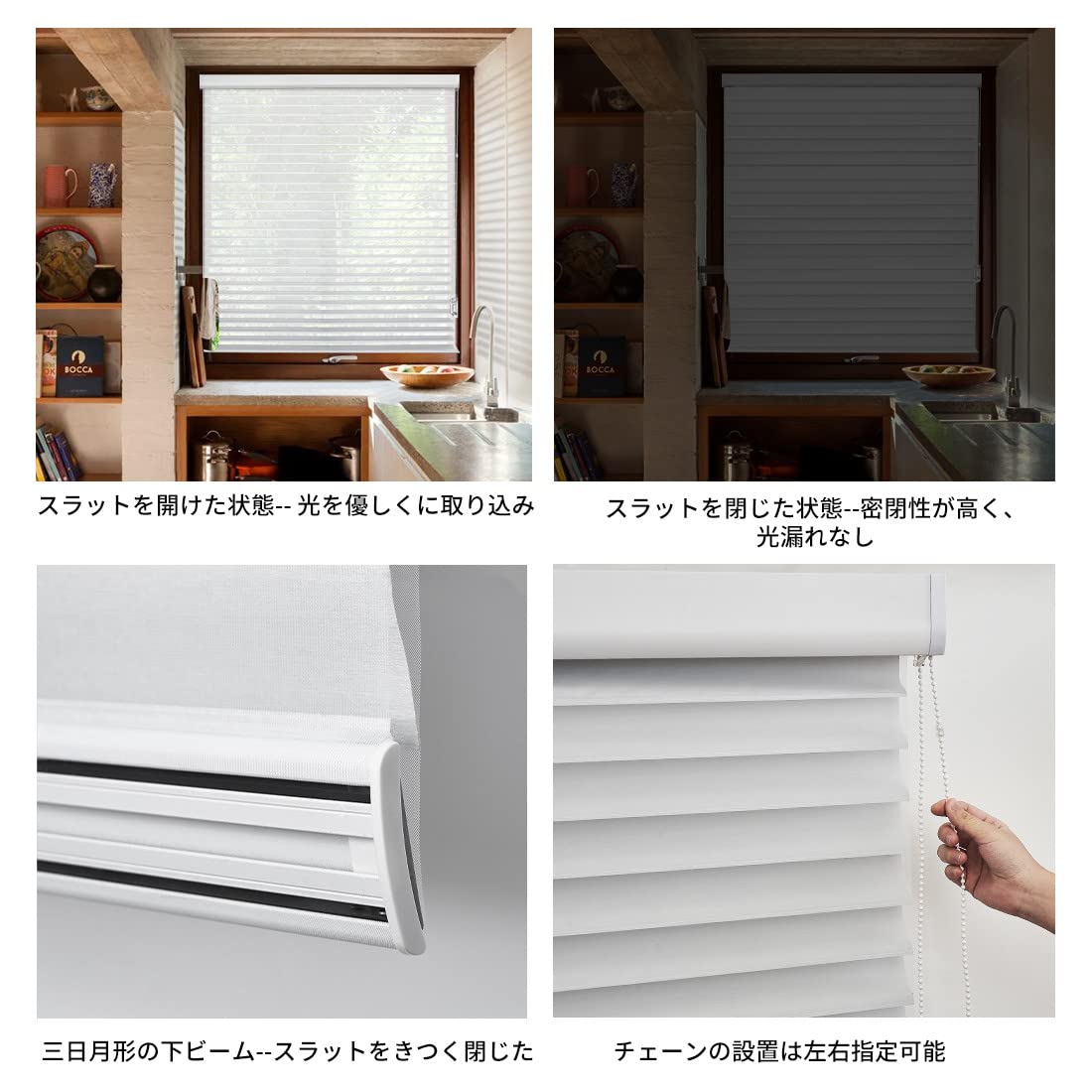 Amazon｜Keego ロールスクリーン 立体式調光ロールスクリーン 突っ張り